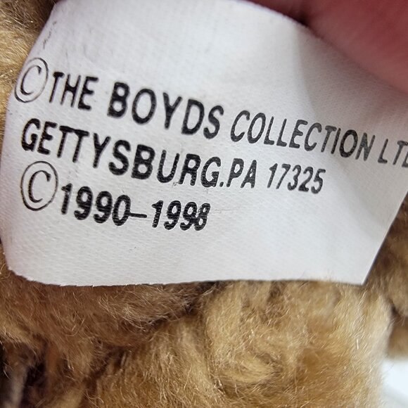 NWT Vintage 90s Boyds Bears Small Bear with Stocking Hat & Heart Christmas NEW - Picture 4 of 4